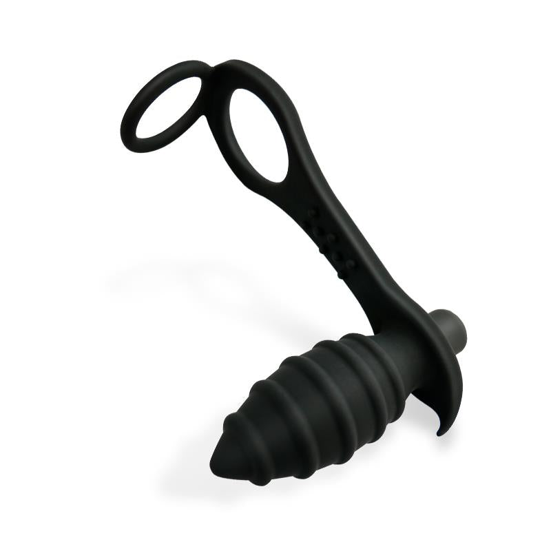 Plug Anal Vibrador con Anillo para el Pene