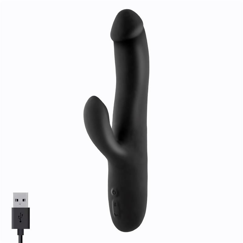 Vibrador con Movimiento de Empuje 2 Motores Silicona USB