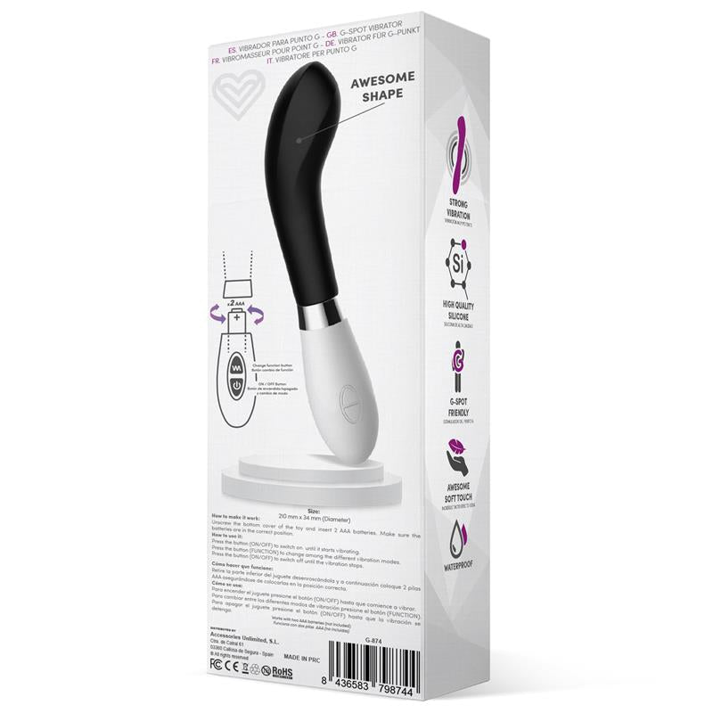 Vibrador de Silicona Estimulación Punto G. Negro