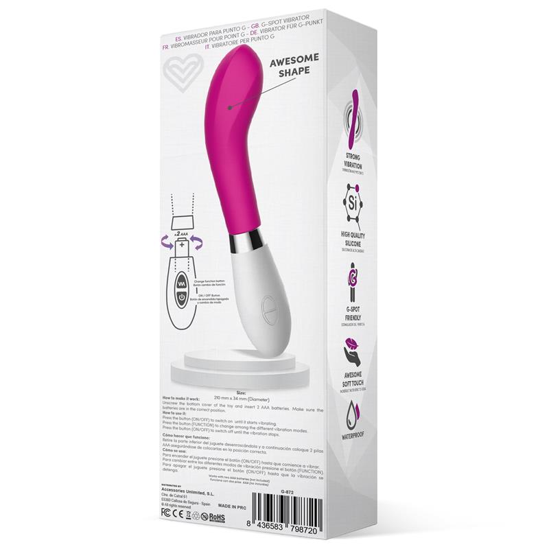 Vibrador de Silicona Estimulación Punto G. Rosa