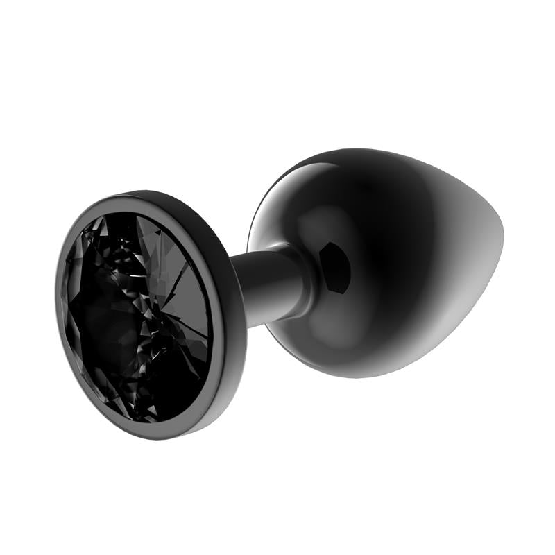 Plug Anal Metálico con Joya Negra en la Base Talla S