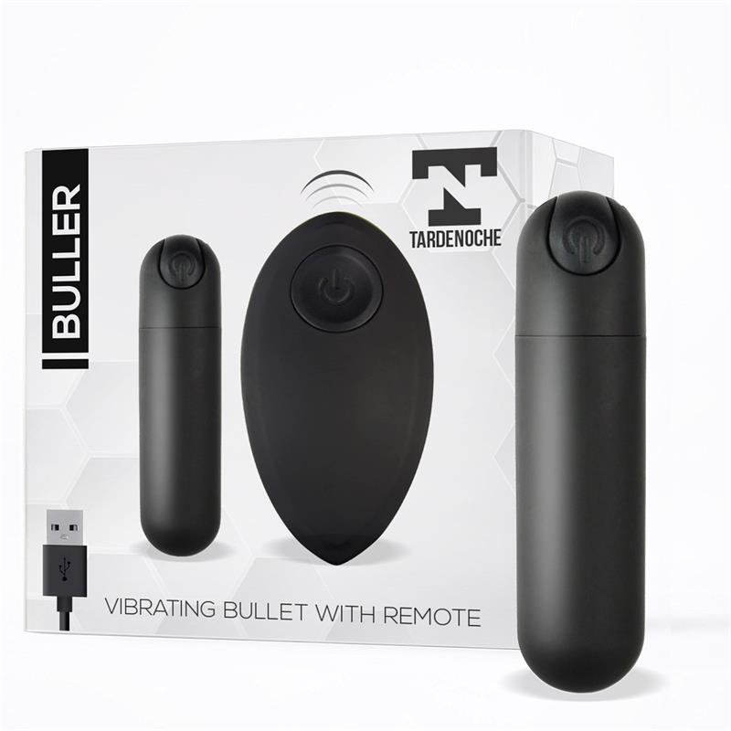 Bala Vibradora Control Remoto USB Silicona Negra