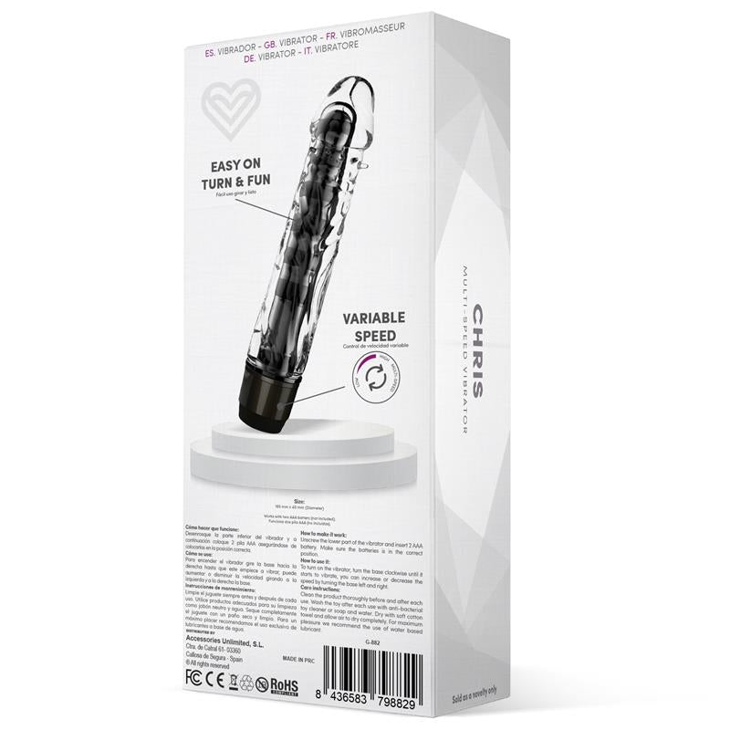 Vibrador Para Parejas Chris Negro. Multivelocidad. Jelly