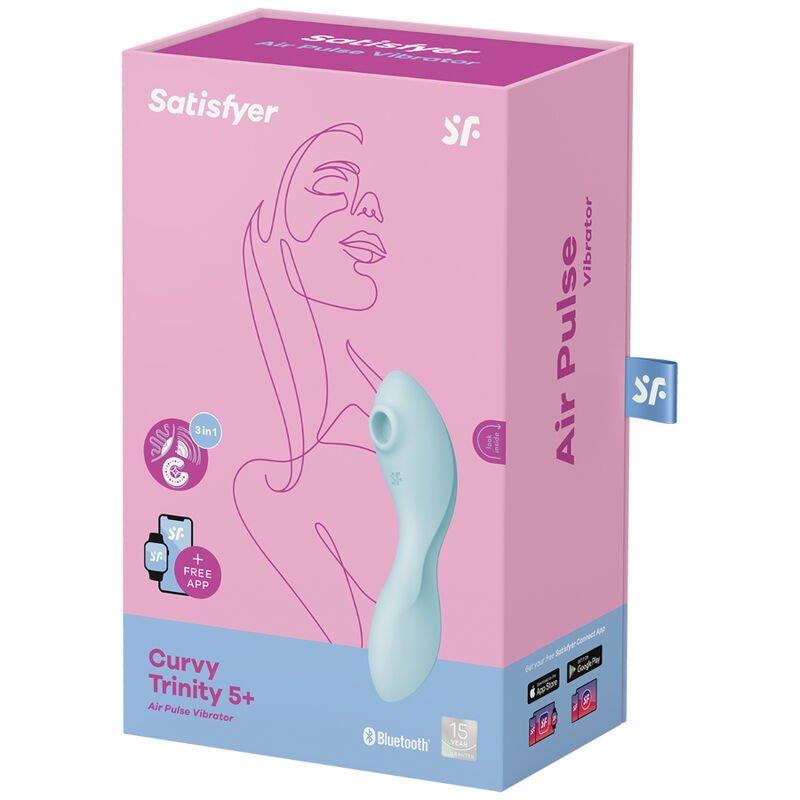 Masajeador vibrador clitoris Curvy Trinity 5 con APP Azul