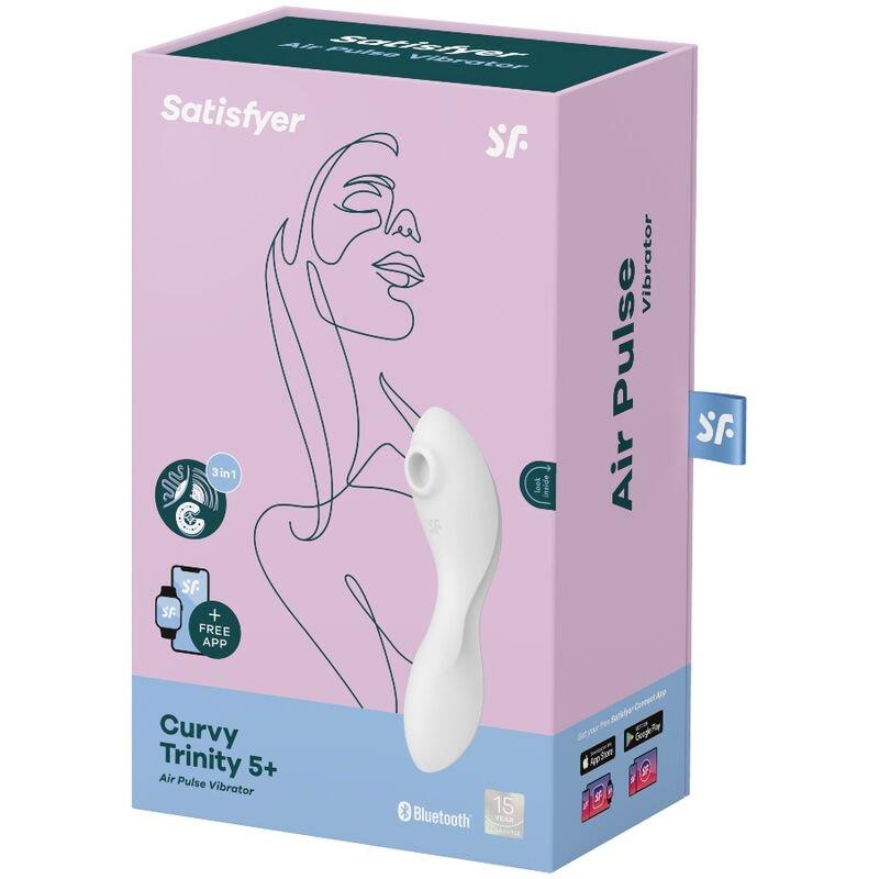 Masajeador vibrador clitoris Curvy Trinity 5 con APP Blanco