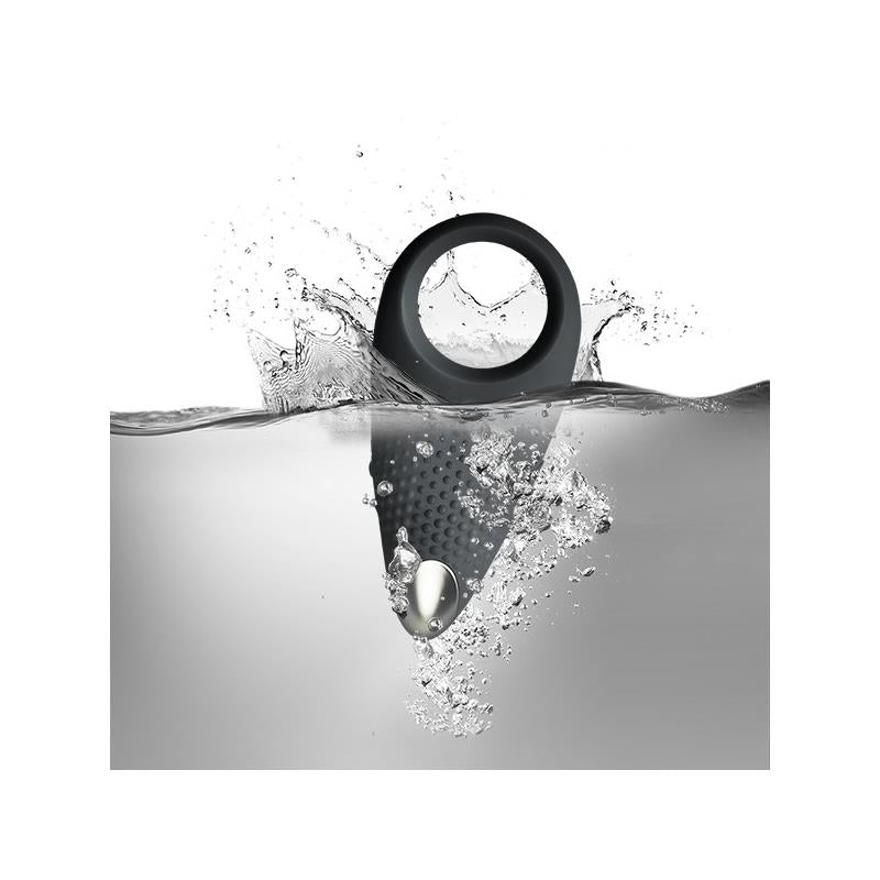 Anillo vibrador recargable por USB negro
