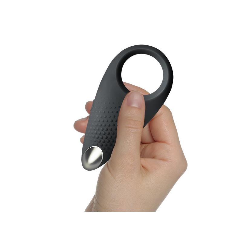 Anillo vibrador recargable por USB negro