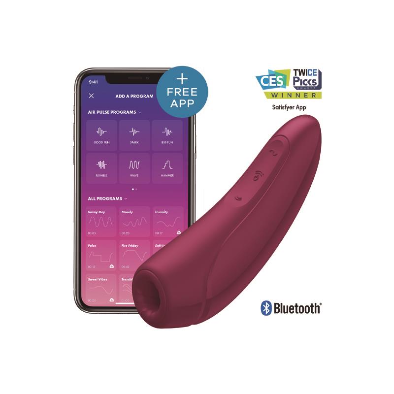 Masajeador vibrador clitoris Curvy 1+ Rosa Rojo, con APP