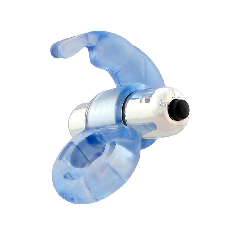 Anillo Vibrador Firey para Pene con Conejo Azul, impermeable