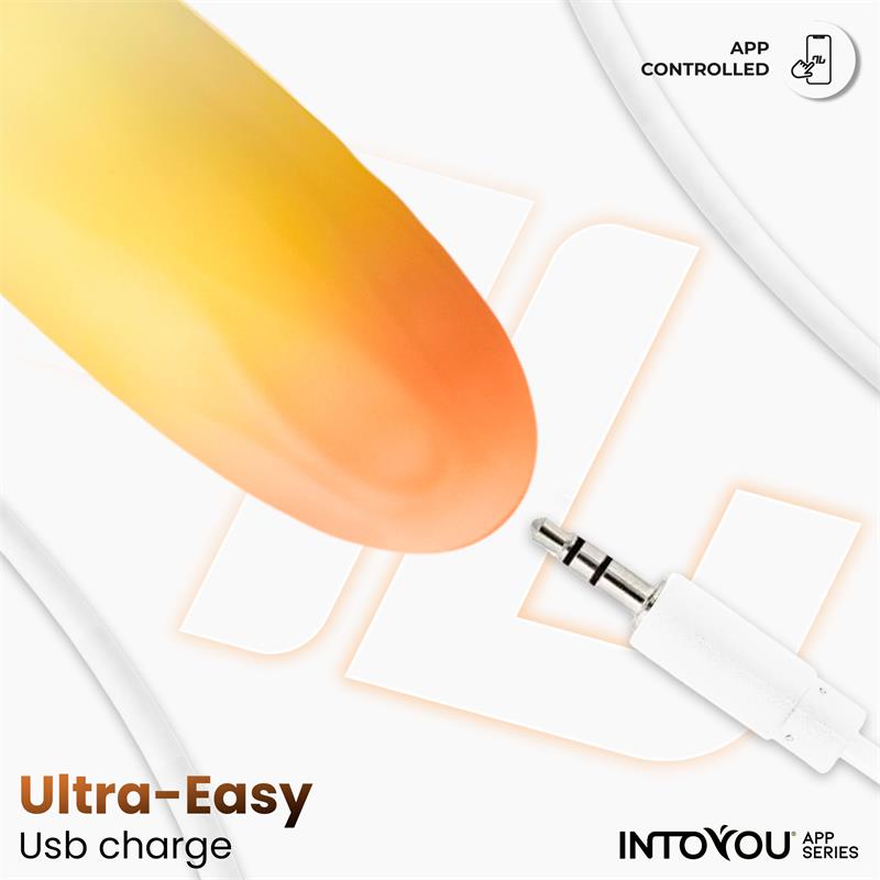 Huevo Vibrador Doble Capa de Silicona Amarillo Naranja con APP