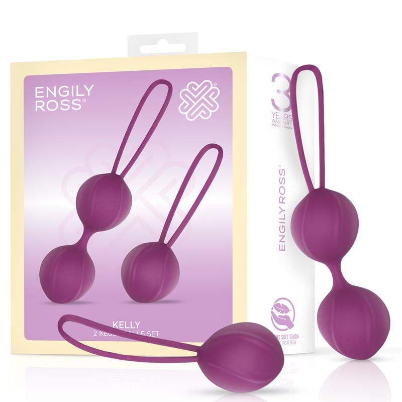 Kelly. Bolas Kegel de Silicona color Púrpura con bola doble