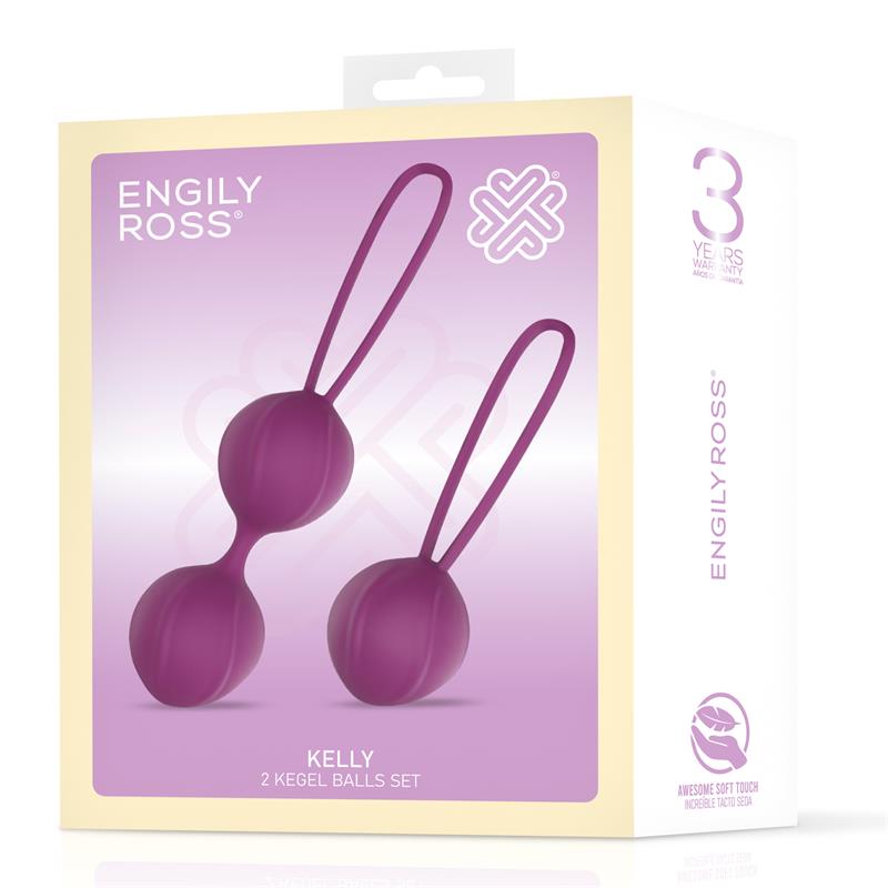 Kelly. Bolas Kegel de Silicona color Púrpura con bola doble