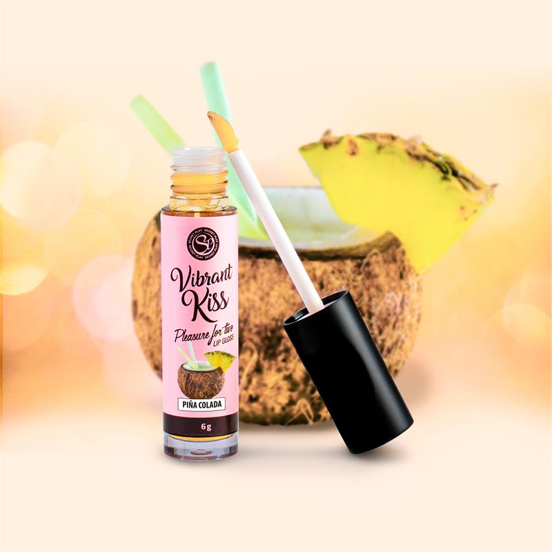 Lubricante con vibración, Brillo de Labios Sabor Piña Colada