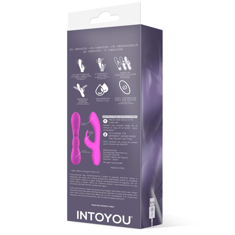 Vibrador Unibody de Silicona Líquida Flexible Rosa. USB