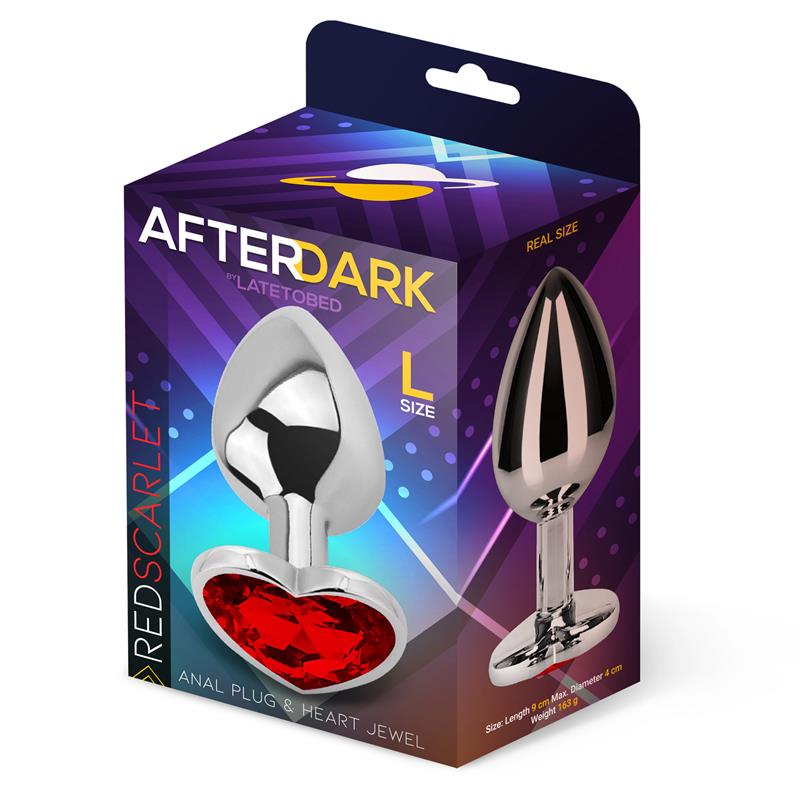 Plug Anal Joya en forma de Corazón Rojo Rubí Talla L