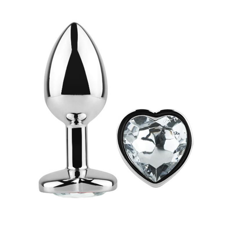 Plug Anal Joya en forma de Corazón Blanco Talla L