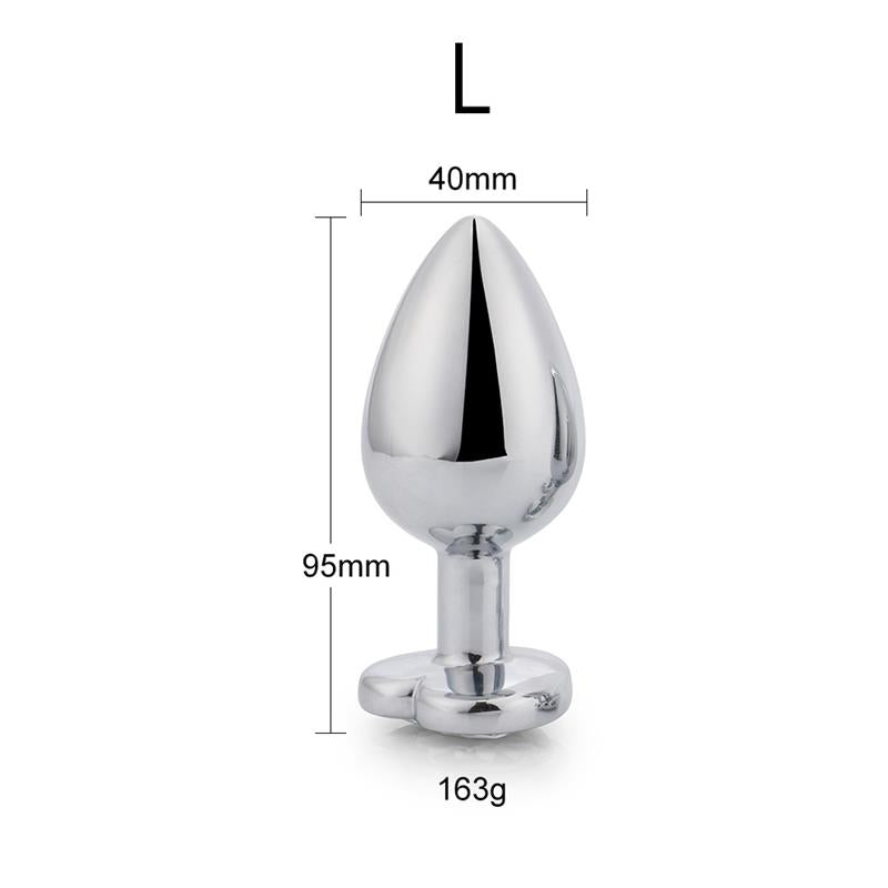 Plug Anal Joya en forma de Corazón Blanco Talla L