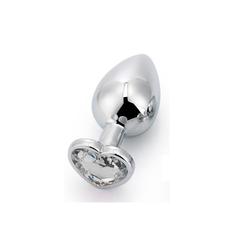 Plug Anal Joya en forma de Corazón Blanco Talla M