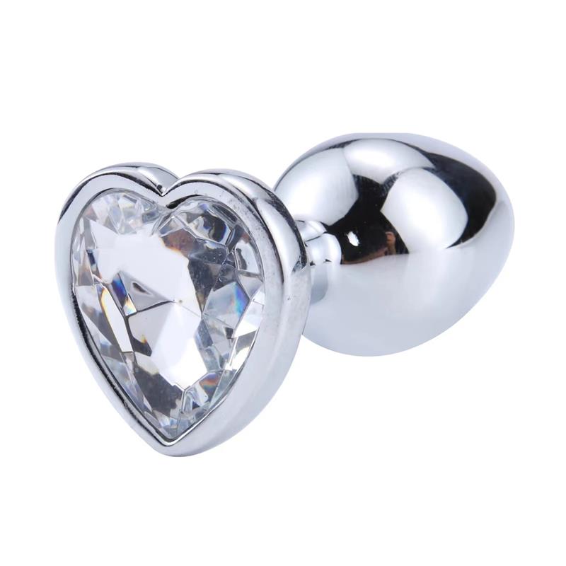 Plug Anal Joya en forma de Corazón Blanco Talla M