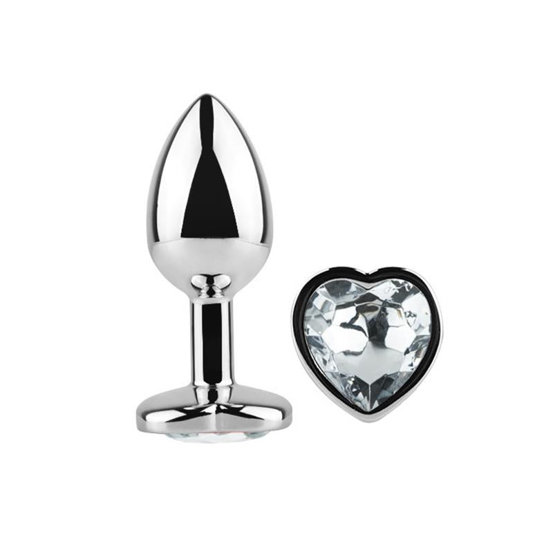 Plug Anal Joya en forma de Corazón Blanco Talla M