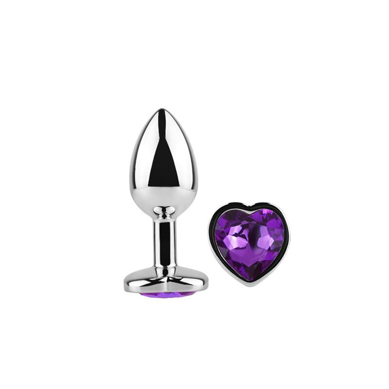 Plug Anal Joya en forma de Corazón Púrpura Talla L