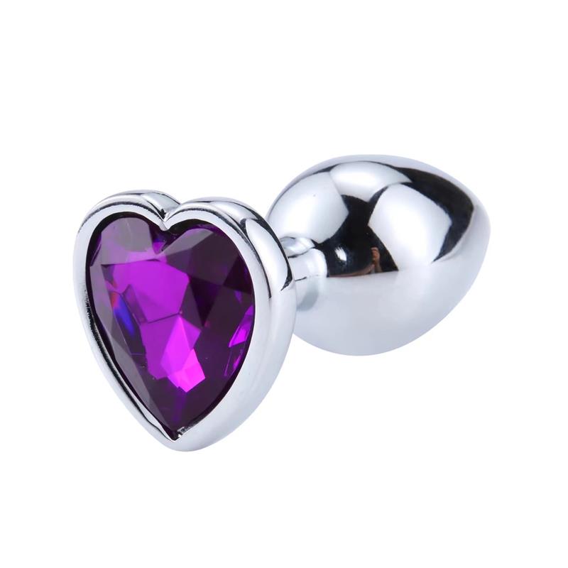 Plug Anal Joya en forma de Corazón Púrpura Talla L