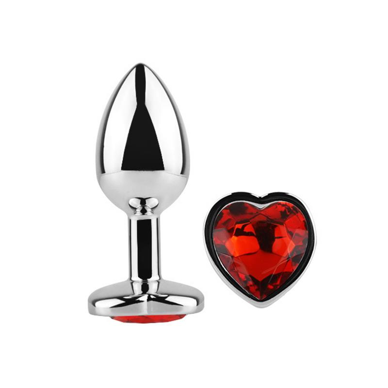Plug Anal Joya en forma de Corazón Rojo Rubí Talla M