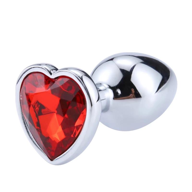 Plug Anal Joya en forma de Corazón Rojo Rubí Talla M