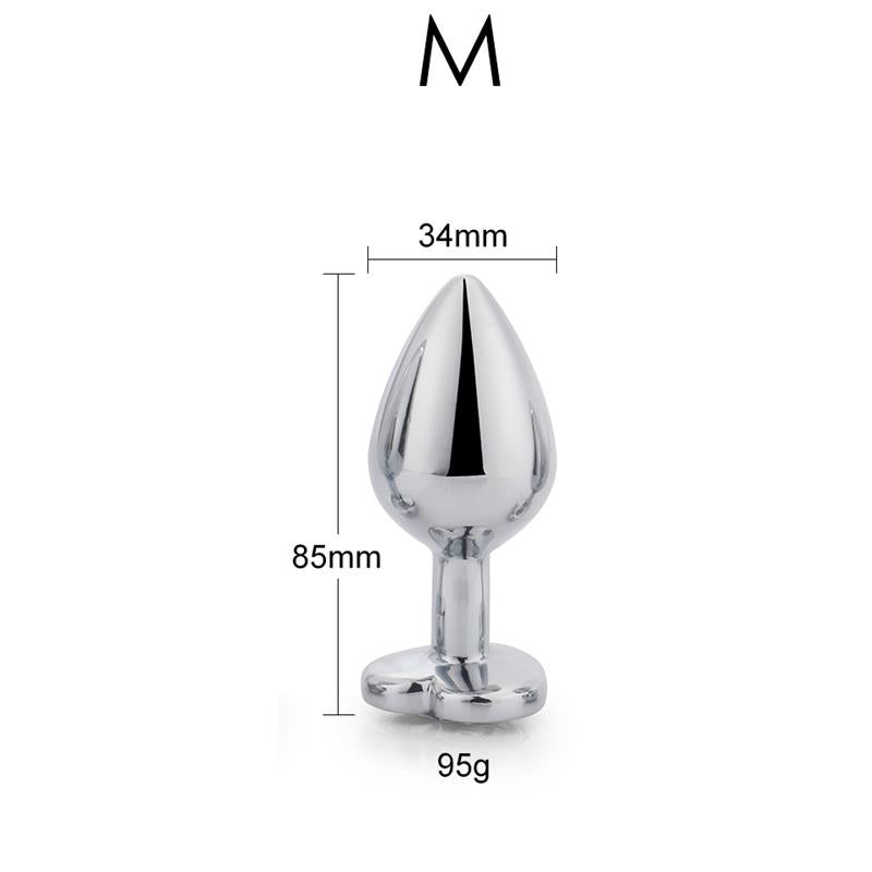 Plug Anal Joya en forma de Corazón Rojo Rubí Talla M