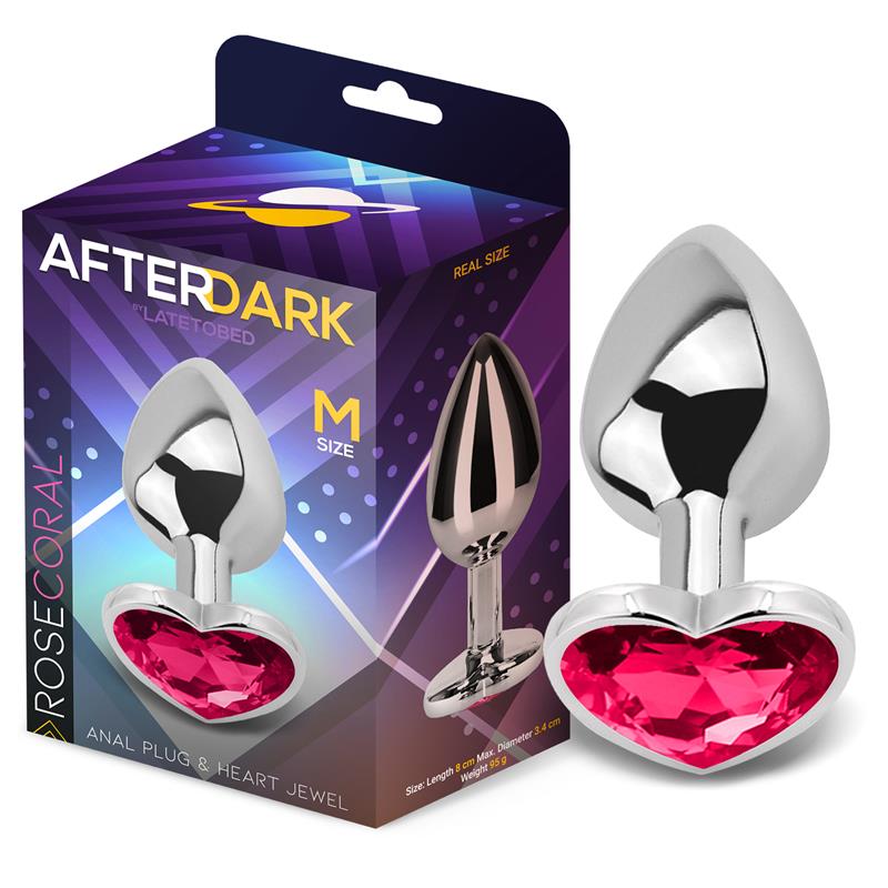 Plug Anal Joya en forma de Corazón Rose Coral Talla M