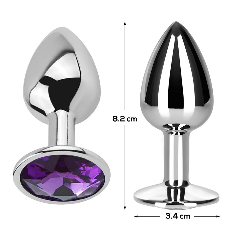 Plug Anal Joya Púrpura Amatista Talla M 8.2 cm x 3.4 cm