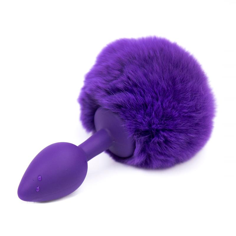 Plug Anal Pompón Morado Talla S