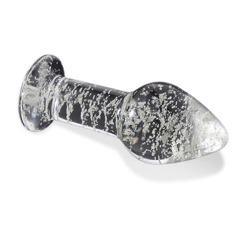 Plug anal de cristal que brilla en la oscuridad
