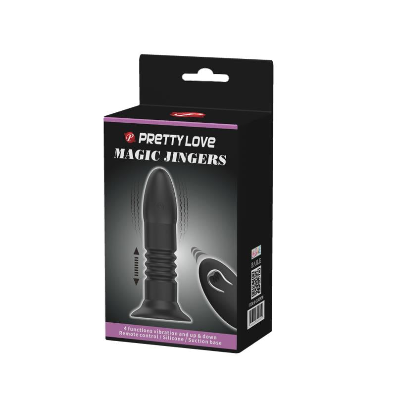 Magic Jingers. Plug Anal Movimiento Arriba y Abajo Periscópico. Control Remoto