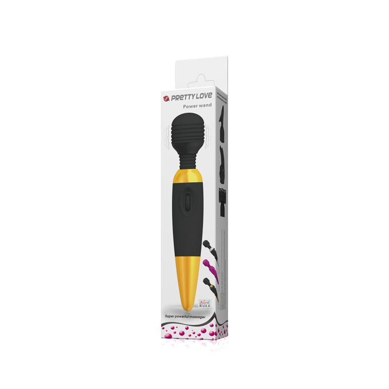 Pretty Love Masajeador Power Wand Negro y Dorado - Osmic