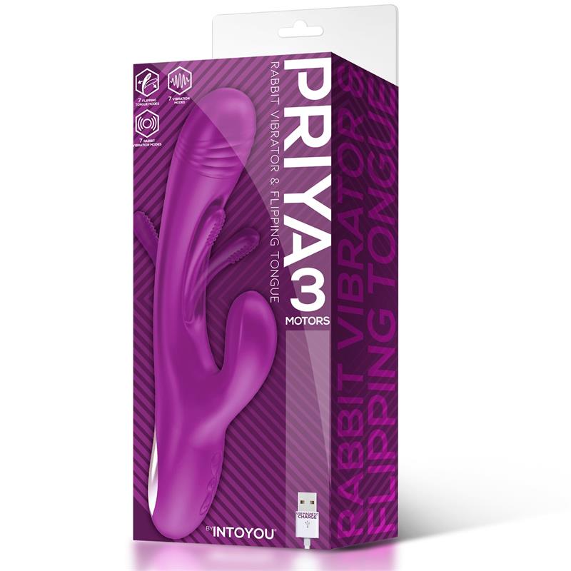Vibrador rotador con lengua giratoria. 3 Motores. Triple Función