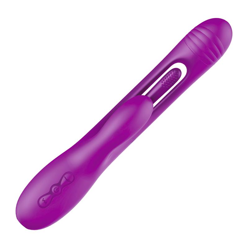 Vibrador rotador con lengua giratoria. 3 Motores. Triple Función