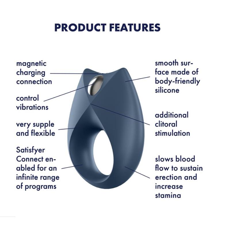 Anillo Vibrador Royal One con APP Azul