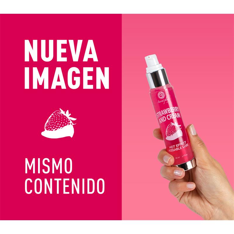 Lubricante Efecto Calor 50 ml sabor Fresas con Nata