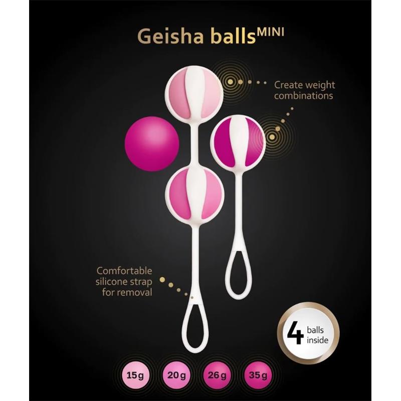 Set de 4 Bolas Chinas Mini Frambuesa, Bolas Geisha