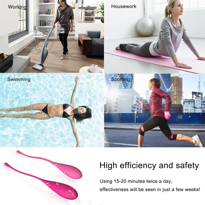 Pack de 6 Bolas Kegel, Silicona no porosa