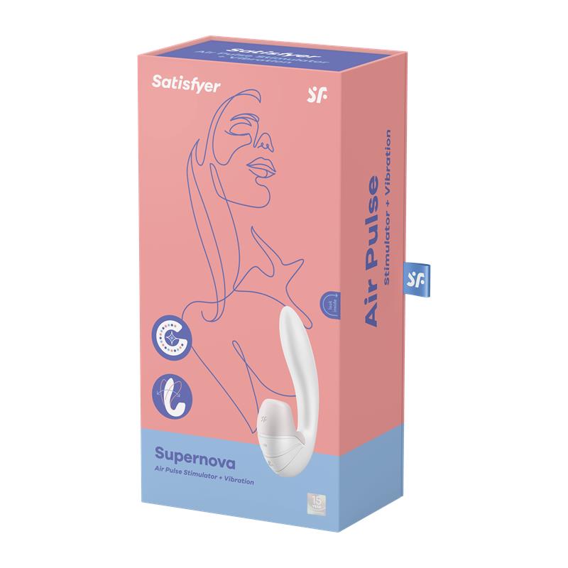 Succionador y vibrador para clítoris: Supernova Blanco USB