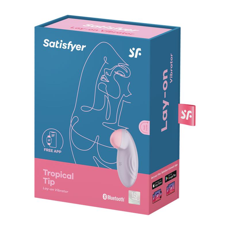 Vibrador con punta bulbosa para clítoris, APP Satisfyer Lila