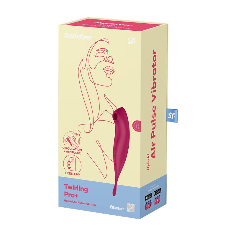 Masajeador de Clítoris Vibrador Twirling Pro APP Rojo Oscuro
