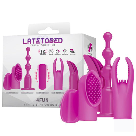 Crucial Collection. Set de Bala Vibradora con 4 Fundas USB Silicona Impermeable