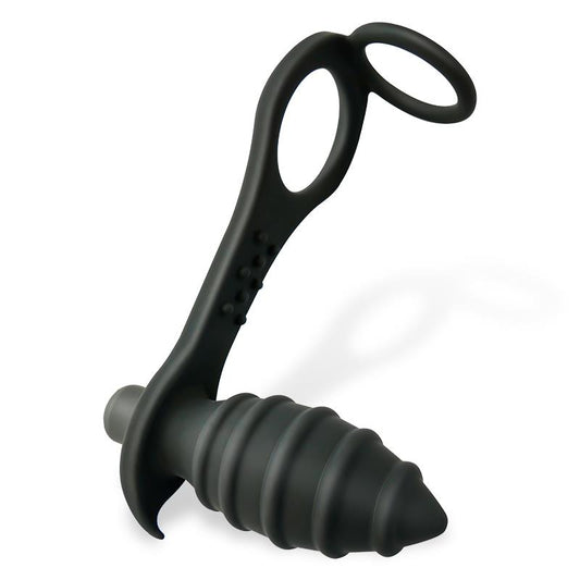 Plug Anal Vibrador con Anillo para el Pene