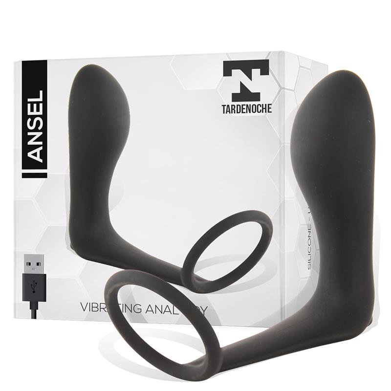 Plug Anal Vibrador con Anillo USB Silicona