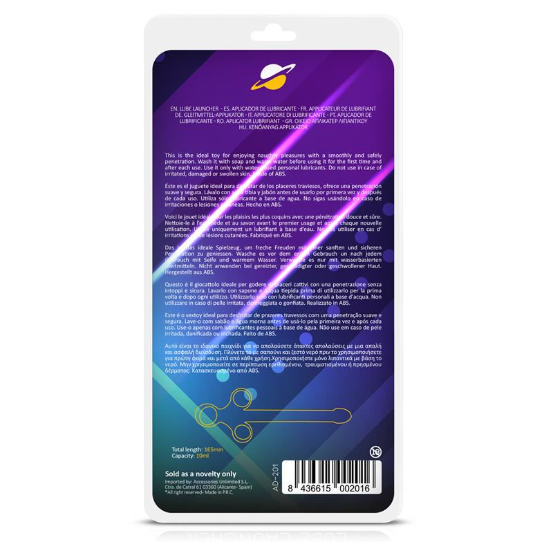 Aplicador Anal de Lubricante, inserción cómoda. Capacidad 10 ml