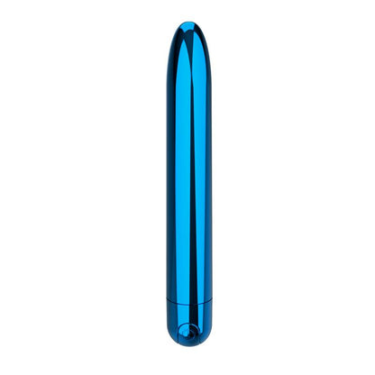 Vibrador de 18.5 cm con 10 funciones. Azul Brillante. Impermeable