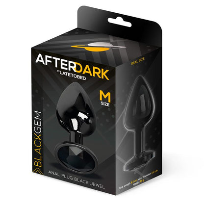 Plug Anal Metálico con Joya Negra en la Base Talla M